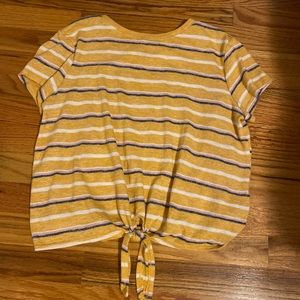 Striped short sleeve top